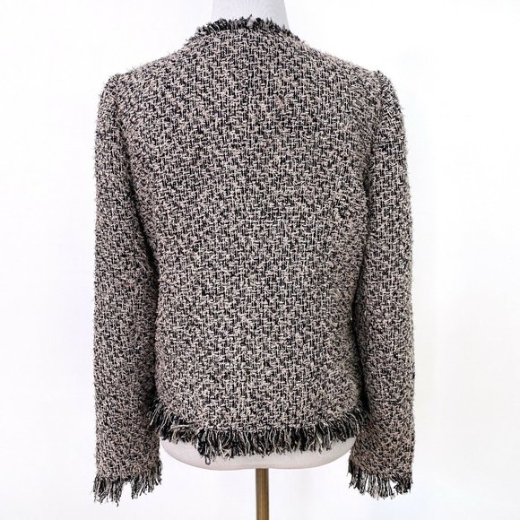 Rebecca Taylor Black Parfait Fringe Tweed Blazer - Picture 6 of 7